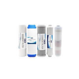 IPW Industries Inc Alkaline Water Filter Kit - Compatible Ameritek Alkaline RO System - 5 Piece Set - Removes Sediment, Dirt, Rust, Chlorine, Taste, Odor - Alkalizes Water - NSF Certified