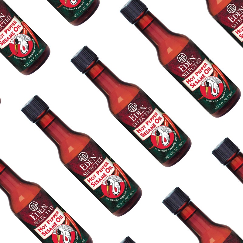 Eden Hot Pepper Toasted Sesame Chili Oil, Unrefined Expeller Pressed,