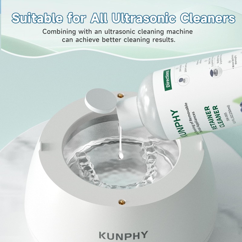 Ultrasonic Retainer Cleaner Solution Concentrate-Professional Cleaning of Retainers, Denture, Invisible