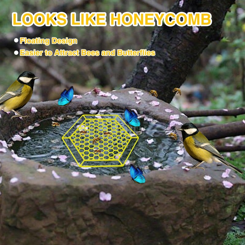 Xumann 4 Pcs Floating Bee Island Watering Station, 7 Inch