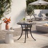 Withniture Cast Aluminum Outdoor Side Table, All Weather Metal End