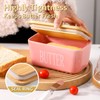 Hasense Butter Dish with Lid, Large Butter Dish for Countertop,