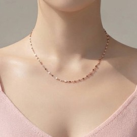 Silver 925 Necklace Shining Cutting Chain Layered Silver 41cm Gold / 실버925 목걸이 샤이닝 컷팅 체인 레이어드 은 41cm  골드
