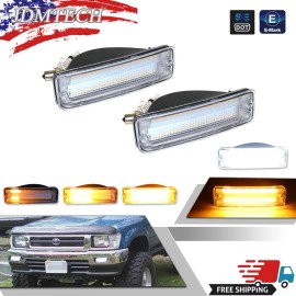 JDMTECH Clear Lens Swtichback LED Turn Signal Lights LH+RH Set For 1993-1998 Toyota T100