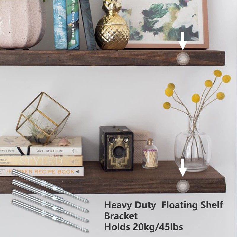 DAJAVE 8 Pack Floating Shelf Bracket, 5 inch Floating Shelves