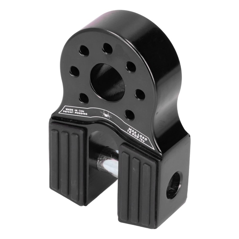 Flat Winch Shackle Mount with 16000LB Rubber Side Guard, Aluminum