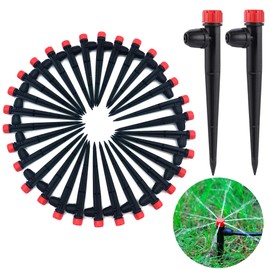 DHER Drip Irrigation Emitter Dripper Adjustable Irrigation Drip Irrigation Sprinkler Head Drip Irrigation System Garden In-Ground Drip Head, Eight-Hole Head (A) Pack of 30