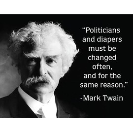 Desperate Enterprises Mark Twain Politicians Quote Tin Sign - Nostalgic Vintage Metal Wall Decor - Made in USA