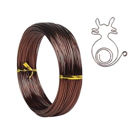 18 Gauge Aluminum Craft Wire, 165 Feet 1mm Bendable Metal Wire for Jewelry Making, Sculpting, Floral Making, Wreath Making, Crafting, Wire Wrapping, Christmas Ornaments (Silver):_Bronze_1_18 Gauge