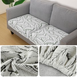 Fuloon Seat Cushion Covers, Stretch Couch Slipcovers Sofa Cushion Protective Solid Chair Slipcovers Washable Suitable for Armchair Loveseat Sofa 2 PC Army Green