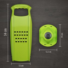 Börner Rösti PowerLine Grater Set (3 Pieces) • Vegetable Grater + Fruit Holder + Peeler • Vegetable Slicer for Rösti, Zucchini Buffer, Potato Puffer • Potato Kitchen Slicer • Colour: Green