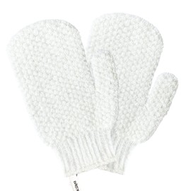 Evridwear Guantes exfoliantes de ducha, limpieza profunda, guantes de baño autobronceados para eliminar la piel muerta para hombres y mujeres, 1 par de luz