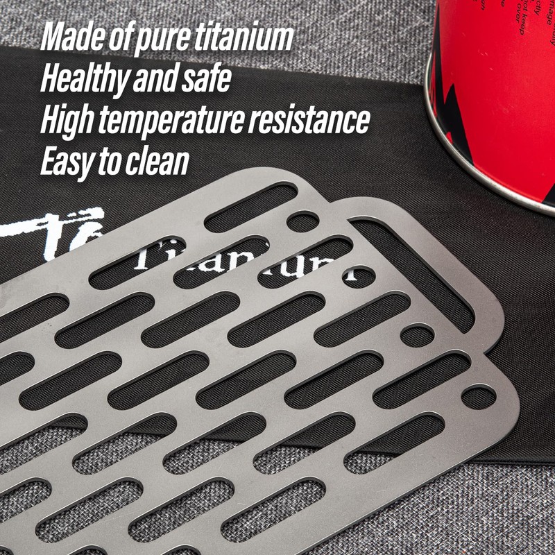 TiTo Titanium BBQ Net Grill Portable Ultralight Non-Stick Meat Grill