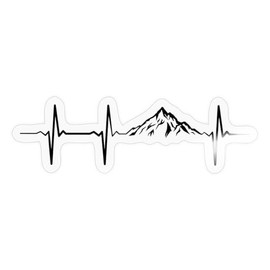 Spreadshirt Heartbeat Pulse Frequency Mountains ECG Sticker, Max. 10 x 10 cm, 10 x 10 cm, Glossy Transparent
