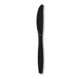 Creative Converting Touch of Color Premium 24 Count Plastic Knives, Black Velvet