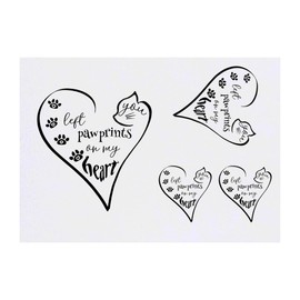 Azeeda 4 x 'Pfotenabdrücke auf meinem Herzen' Temporäre Tattoos - Wasserfest, Hautfreundlich & Ungiftig · Transfers in Verschiedenen Größen (TO00063466)