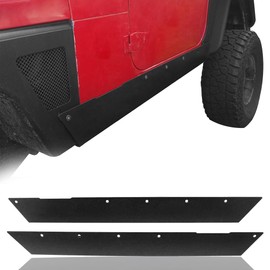 Hooke Road TJ Rock Sliders Guards for Jeep Wrangler TJ 1997-2006 (Exclude 04-06 TJ Unlimited/LJ), Black Textured Side Body Armor Cladding Skid Plate