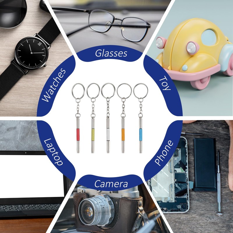 Mini Eyeglass Screwdriver, 5 Pcs 3 in 1 Precision Stainless