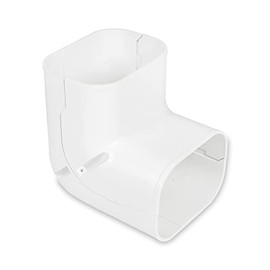 MOOITEK 5" 17Ft PVC Decorative Line Set Cover Kit for Ductless Mini Split Air Conditioners 17FT Line Set Cover for Heat Pump System and Central AC(Total Length 17Ft), White