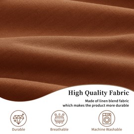 Joywell Armrest Covers Set of 2 - Textured Linen Blended, Pet-Proof Easy Fit Sofa Arm Protectors for Living Room, Recliner, Loveseat, Flat Edge Design Fits Lazy Boy, Armchair, Couch (Terracotta)