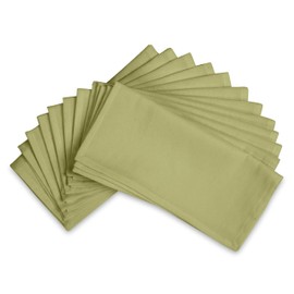 Encasa XO Cocktail Cloth Napkins Set of 12 | Pure Cotton Table Napkin | Size 23x23 cm | Sage Solid | Machine Washable
