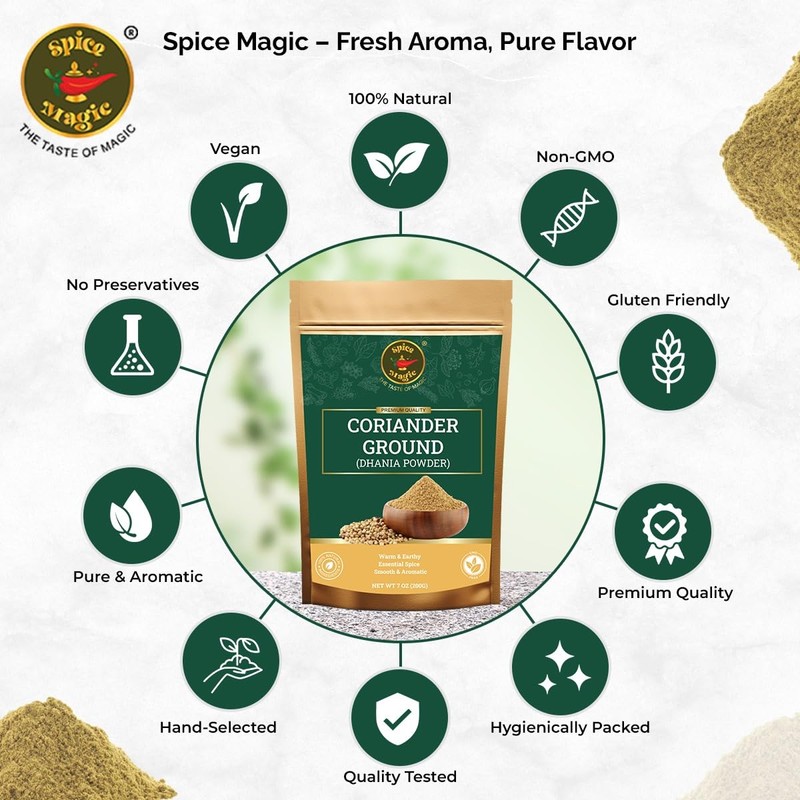 Spice Magic Ground Coriander Powder - 100% Pure & Freshly
