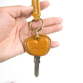 Fullibars Key case compatible with Vespa GTS Super Primavera Sprint Sei Giorni GTV keyless, GTS300 GTS250 GTS150 GTS125 GTV300 250 LX 50 125 150 protective key fob leather, Orange (for keys)