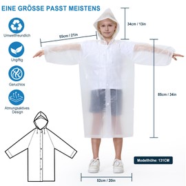 Newbyinn 2 Stück Regenponcho Damen Herren Kinder Wasserdicht, Regencape Regenmantel Regen Poncho Cape Festival Wandern Faltbar
