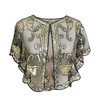 changyexi Sequin Shawl Cape for Women Formal,Black, Mesh Evening Wrap,1920s
