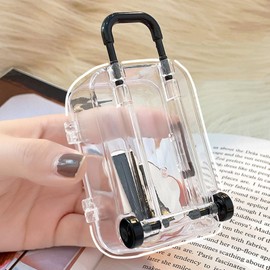 KUFptva Plastic Miniature Suitcase Dolls Accessories Small Purse Handbag Luggage Storage Box Dollhouse Decoration