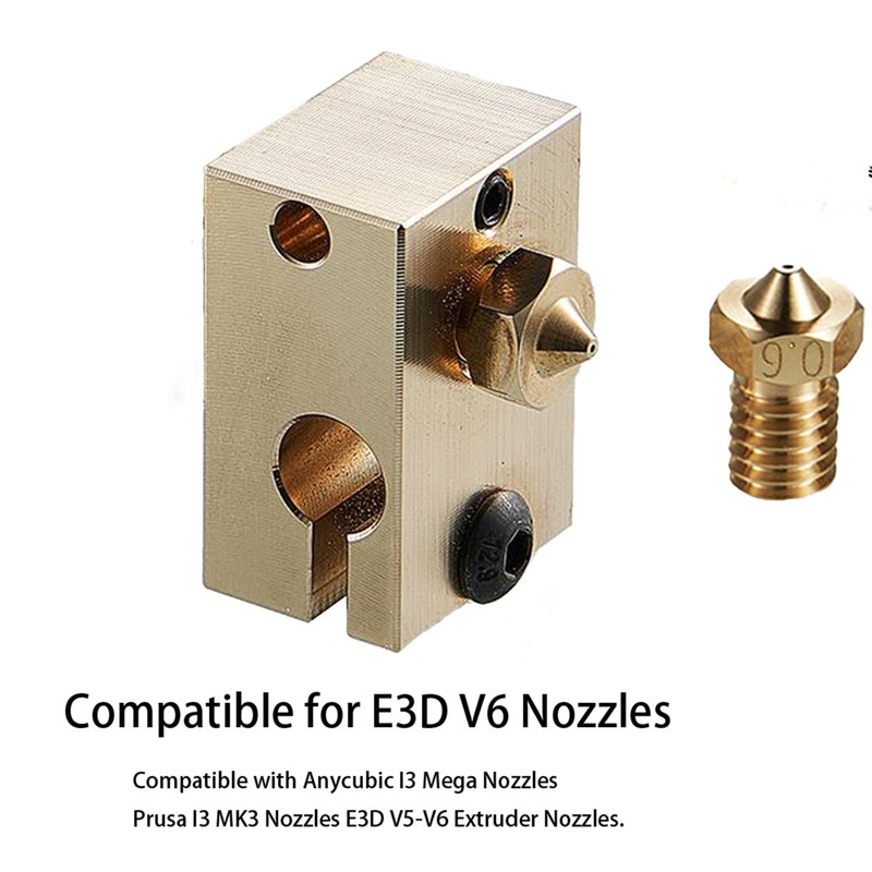 16Pcs V6 Nozzles 0.6mm Compatible for E3D V5 V6 Hotend,
