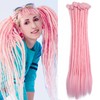 Originea Crochet Dreadlocks Extensions 100% Handmade Synthetic Hair Extensions (Pink,