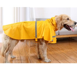 HAPEE Dog Raincoats for Large Dogs with Reflective Strip Hoodie,Rain Poncho Jacket for Dogs