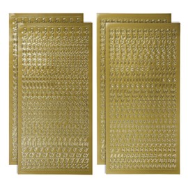 YS-045 English Number Stickers [Gold] Gold Alphabet Letters Uppercase Lowercase Alphabet Small Trading Card Decoration, Large Capacity [Total 4 Sheets]