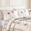 Collections Etc Embroidered Carnation Design Quilted Pillow Sham