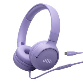 JBL Tune 520C - USB-C Wired on-Ear Headphones with Hi-Res Audio Support, JBL Pure Bass Sound, Comfort fit, USB-C connectivity, 3-Button Remote with Microphone and EQ presets Control (Purple)