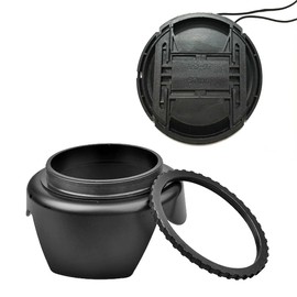 67mm Lens Hood and Lens Cap Compatible with Canon EF-S 18-135mm Lens Compatible with Nikon 16-85mm Lens, 18-105mm Lens (1+1pcs)