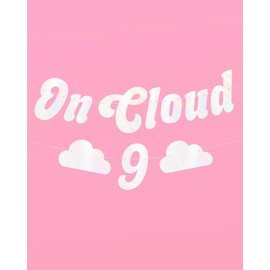 Xo, Fetti On Cloud Nine Banner - Blanco, 5 pies | Decoraciones de despedida de soltera, suministros para fiesta de novia para ser, bonita decoración de baby shower, despedida de soltera, telón de