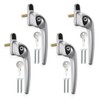Bwintech 4 Pcs Offset Satin Chrome UPVC Zinc Alloy Window