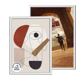 INNOVART Aluminum Snap Frame for Poster 16” x 24”, Front Load Snap Frame Poster with PVC Protective Film for A2 Size, Waterproof Metal Picture Frame Wall Mounting, Easy Open Aluminum Display Profile