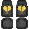 CAR PASS Heavy Duty Rubber Car Mats, Deep Dish Car Floor Mats All Weather, Car Mats Full Set 4-Piece Trim to Fit for Sedans SUVs Trucks, Waterproof Anti-Slip Automotive Mats, V12 Black and Yellow