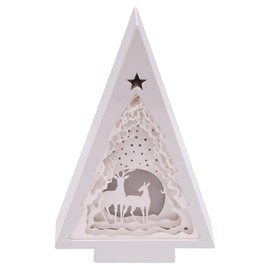 CIM 3D Papercut Lightbox - Tree Deer Couple - Dimensions: 17 x 6 x 26 cm - Deer Pair Shadowbox Home Accessory - Paper Carving Lamp - Creative Night Light - Unique Decoration for Window Sills and