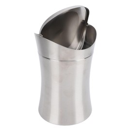 Stainless Steel Desk Trash Can, Swing Lid Mini Desk Garbage Can Bathroom Trash Can Table Top Trash Can Small Waste Basket Mini Dumpster for Office, Home, Car