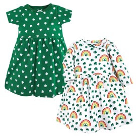 Hudson Baby baby girls Hudson Infant Girl Cotton Dresses, St Patricks Rainbow, 2 Toddler Casual Dress, St Patricks Rainbow, 1-2T US