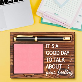 Inspirational Quotes Office Sticky Note Holder, Cute Sticky Note Holder, Thank You Appreciation Gifts for Friends Women Men Colleague, Office Desk Self-Stick Note Pad Holders YB365