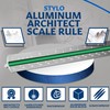 Stylo 12" Aluminum Architect Scale Ruler Laser Etched Triangle Drafting