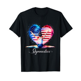 Patriotic Gymnastics - USA Flag Stars and Stripes Design T-Shirt