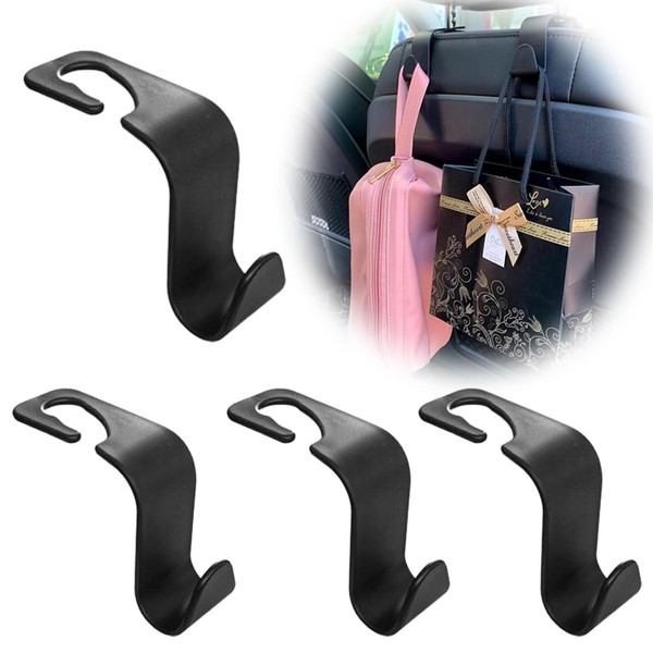 Fc'Noqgn Ceramic Tube 4 Car Storage Hooks, Car Plastic Hooks,