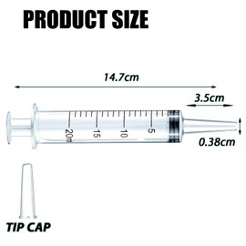 20ML Plastic Syringes 3 Pcs for Scientific Labs, Industrial Use, No Needle, Individual Packaging - Accurate Measuring Syringes Tools for Experiments, Crafting