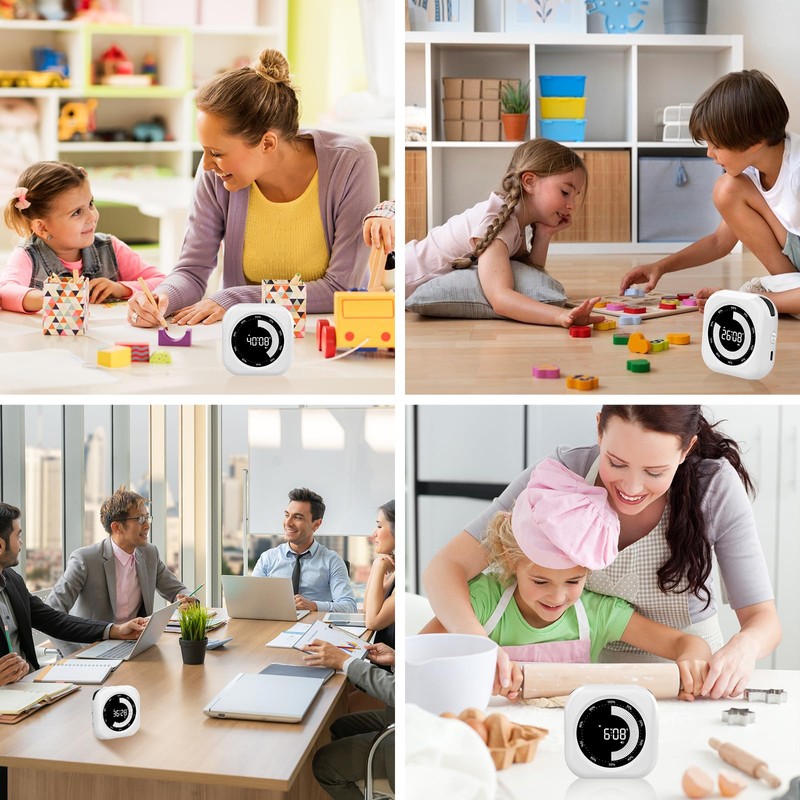 Blueekin Study Timer, Work, Visual Timer, Kitchen, Learning Silence, Stopwatch,